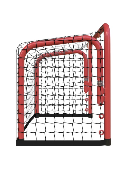 Jääkiekkomaali verkolla punamusta 68x32x47 cm teräs/polyesteri