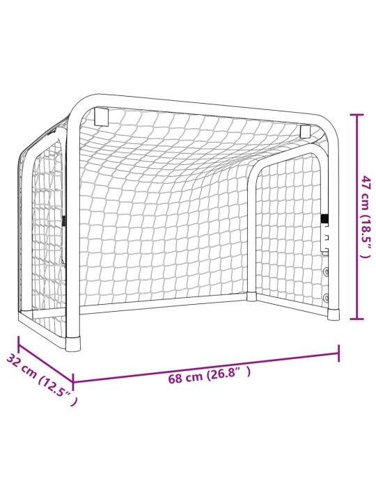 Jääkiekkomaali verkolla punamusta 68x32x47 cm teräs/polyesteri