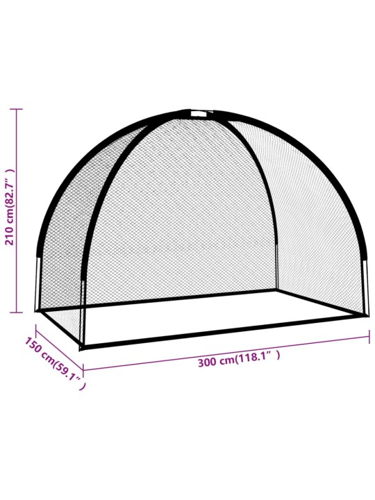 Golf harjoitusverkko musta 300x150x210 cm polyesteri