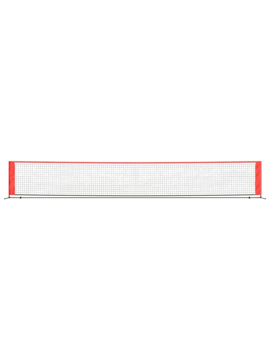 Tennisverkko musta ja punainen 600x100x87 cm polyesteri