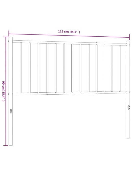 Metallinen sängynpääty musta 107 cm