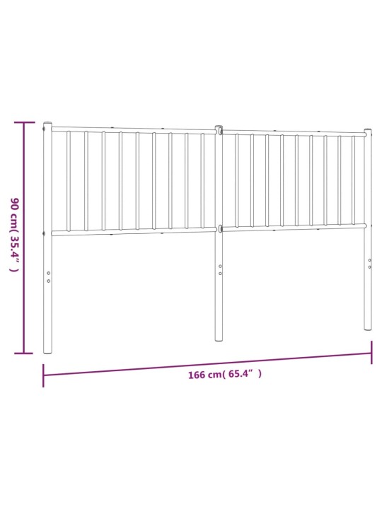 Metallinen sängynpääty musta 160 cm