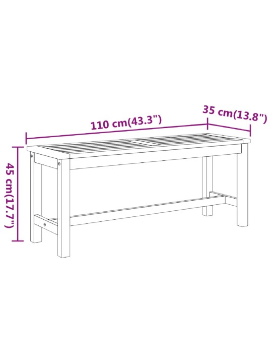 Puutarhapenkki 110x35x45 cm täysi akasiapuu