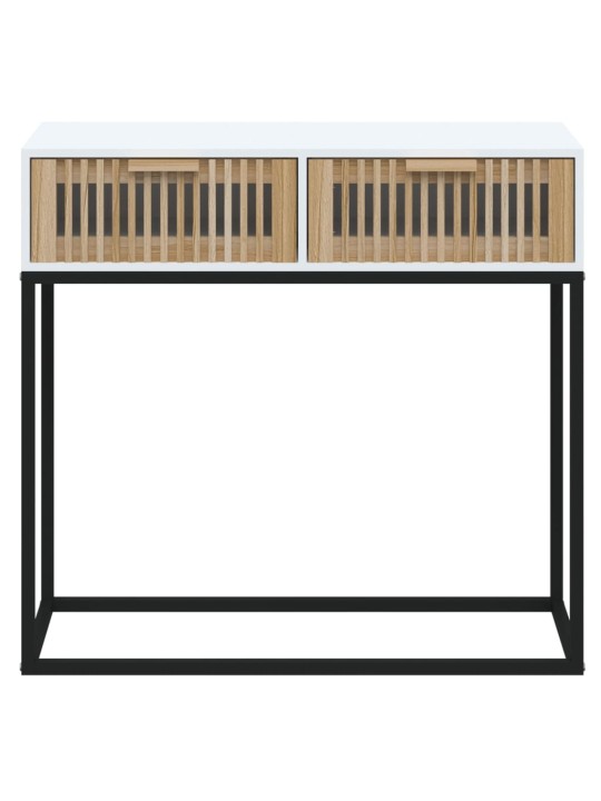 Konsolipöytä valkoinen 80x30x75 cm tekninen puu ja rauta