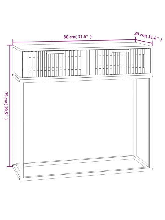 Konsolipöytä musta 80x30x75 cm tekninen puu ja rauta