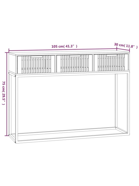 Konsolipöytä 105x30x75 cm tekninen puu ja rauta
