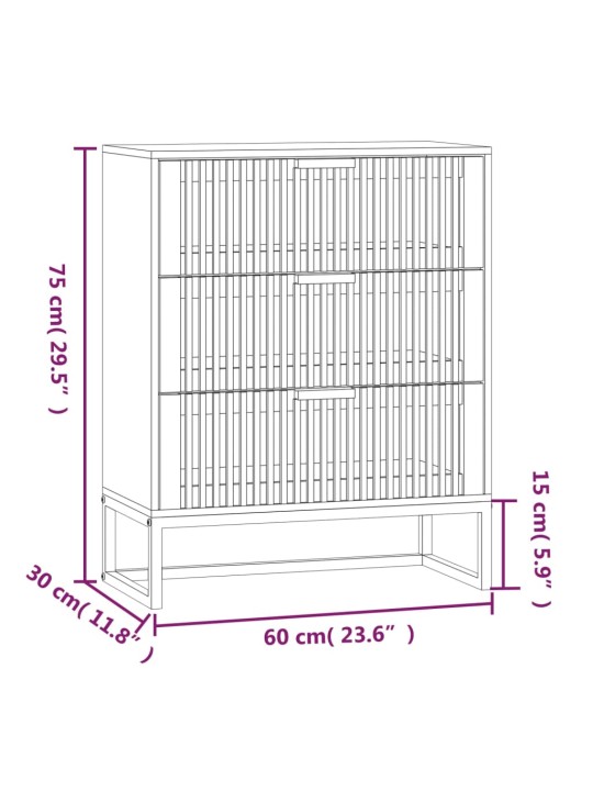 Senkki musta 60x30x75 cm tekninen puu