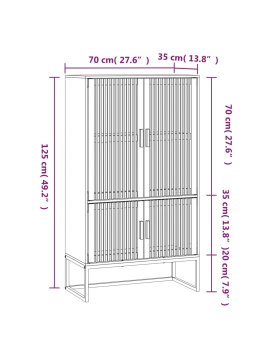 Kaappi musta 70x35x125 cm tekninen puu