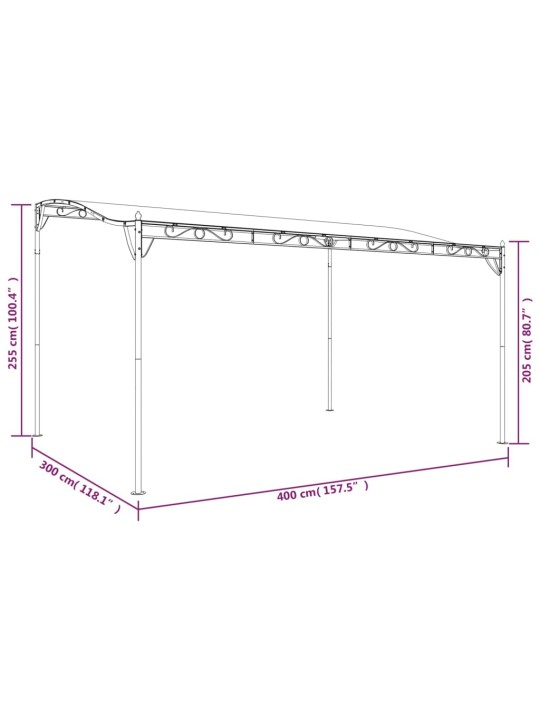 Katos kerma 4x3 m 180 g/m² kangas ja teräs