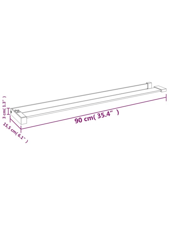 Suihkuhylly suihkukaapin seinälle musta 90 cm alumiini