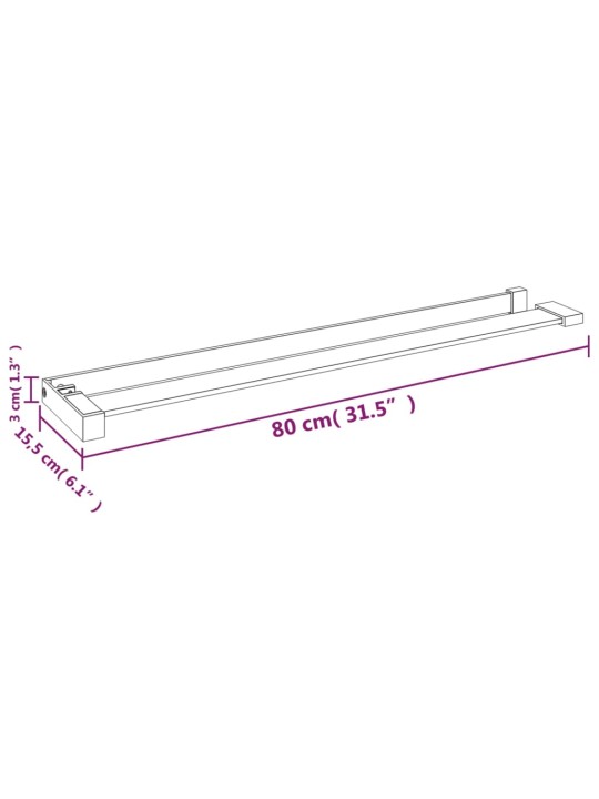 Suihkuhylly suihkukaapin seinälle kromi 80 cm alumiini