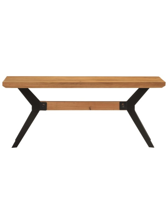 Ruokapenkki 110x40x46 cm täysi akasiapuu ja teräs
