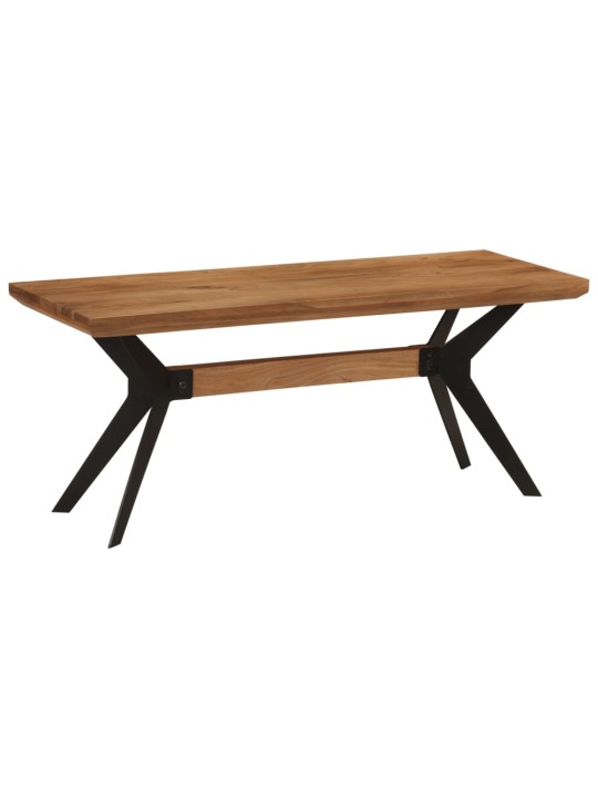 Ruokapenkki 110x40x46 cm täysi akasiapuu ja teräs