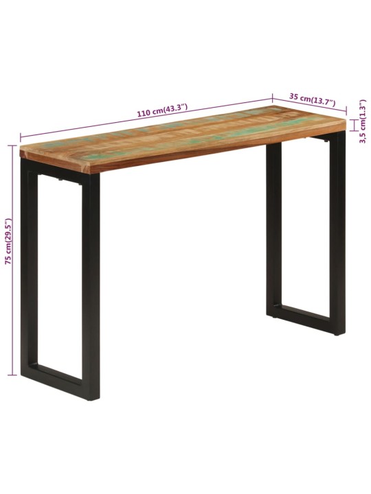 Konsolipöytä 110x35x75 cm kierrätetty täyspuu