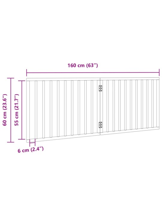 Koiraportti kokoontaittuva 2 paneelia 160 cm poppelipuu