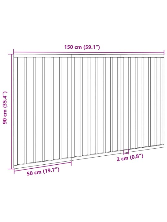 Koiraportti kokoontaittuva 3 paneelia valk. 150 cm poppelipuu