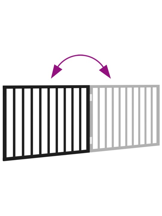 Koiraportti kokoontaittuva 2 paneelia musta 160 cm poppelipuu