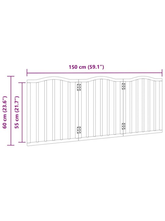 Koiraportti kokoontaittuva 3 paneelia valk. 150 cm poppelipuu