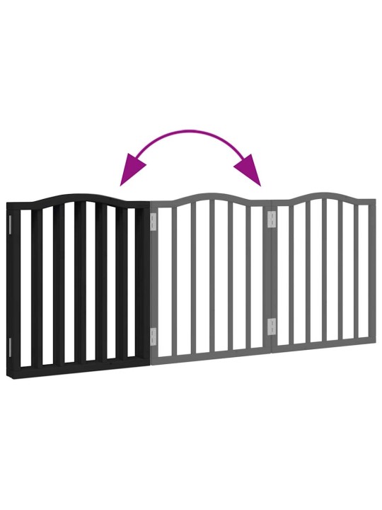 Koiraportti kokoontaittuva 3 paneelia musta 150 cm poppelipuu