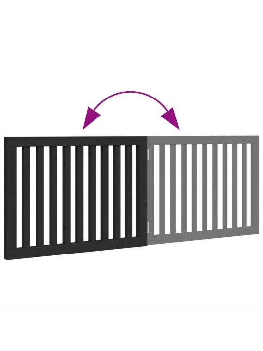 Koiraportti kokoontaittuva 2 paneelia musta 160 cm poppelipuu