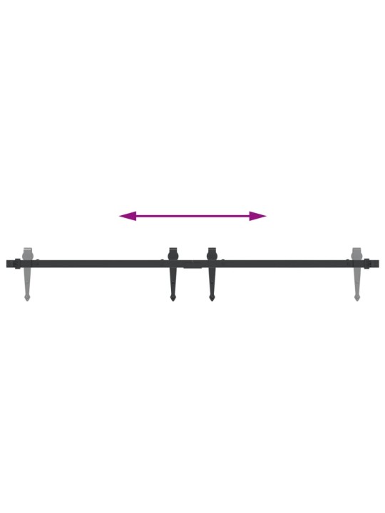 Mini liukuovisarja kaappiin musta 122 cm hiiliteräs