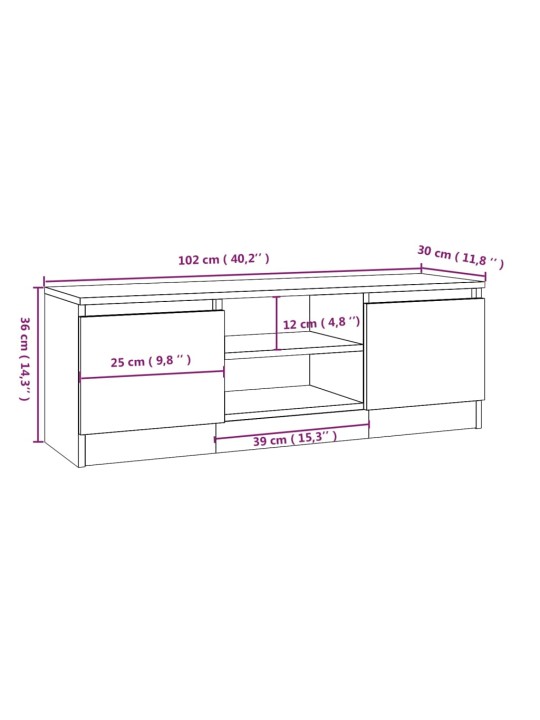 TV-taso ovella Sonoma tammi 102x30x36 cm