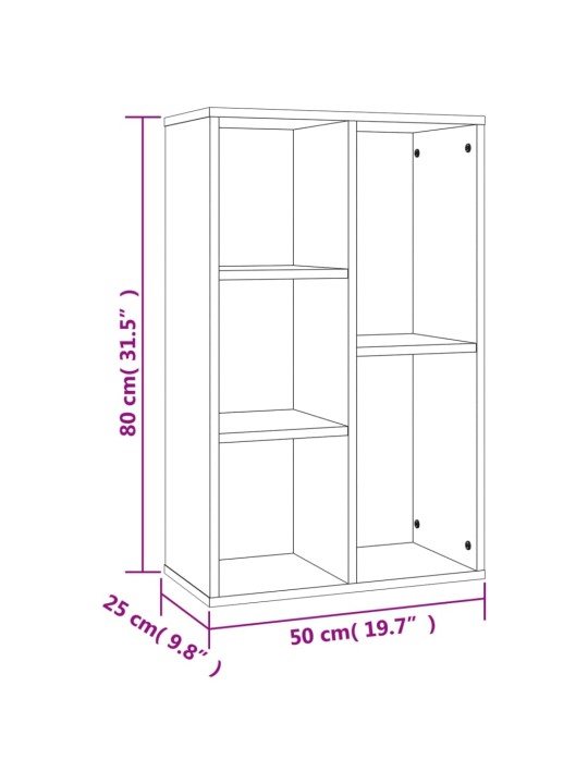 Kirjahylly / Senkki harmaa Sonoma 50x25x80 cm tekninen puu