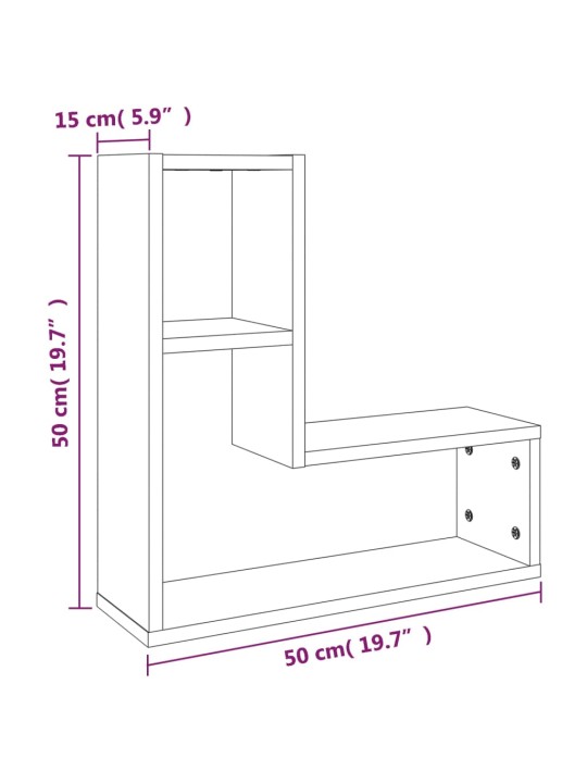 Seinähyllyt 2 kpl savutammi 50x15x50 cm tekninen puu