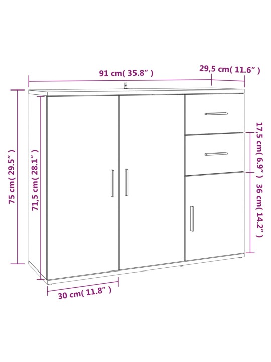 Senkki savutammi 91x29,5x75 cm tekninen puu