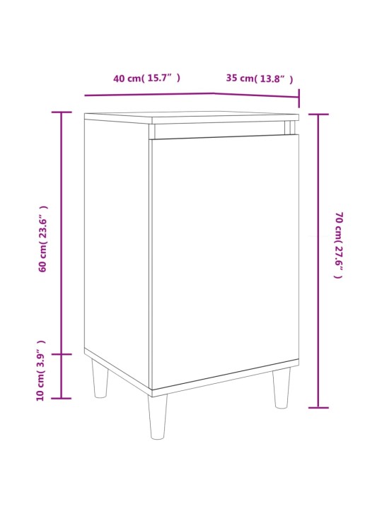 Yöpöydät 2 kpl musta 40x35x70 cm tekninen puu