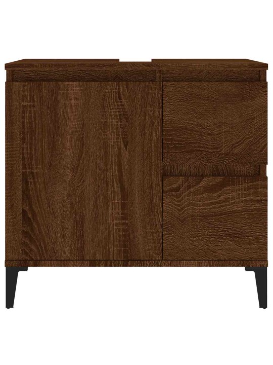 Kylpyhuoneen kaappi ruskea tammi 65x33x60 cm tekninen puu