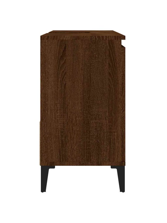 Kylpyhuoneen kaappi ruskea tammi 65x33x60 cm tekninen puu