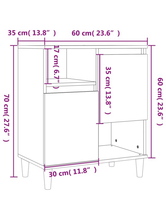 Senkki betoninharmaa 60x35x70 cm tekninen puu