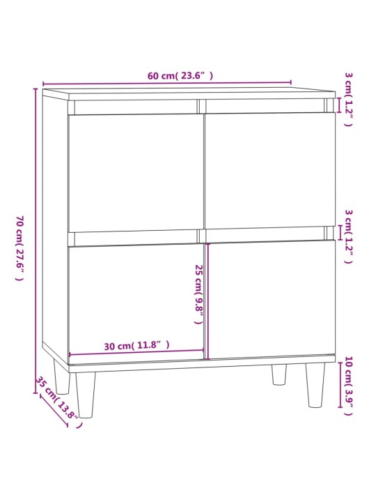 Senkki musta 60x35x70 cm tekninen puu