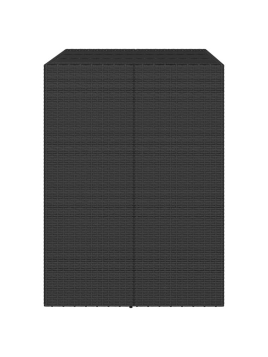 Baaripöytä lasipöytälevyllä musta 105x80x110 cm polyrottinki