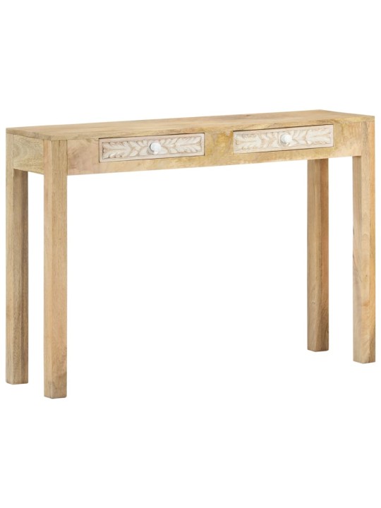 Konsolipöytä 110x30x75 cm täysi valkaistu mangopuu