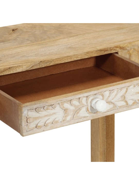 Konsolipöytä 110x30x75 cm täysi valkaistu mangopuu