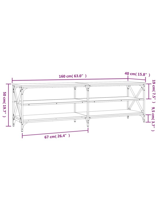 TV-taso savutammi 160x40x50 cm tekninen puu