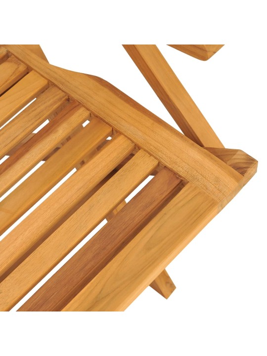 Kokoontaitettavat puutarhatuolit 8 kpl 56x63x90 cm täysi tiikki