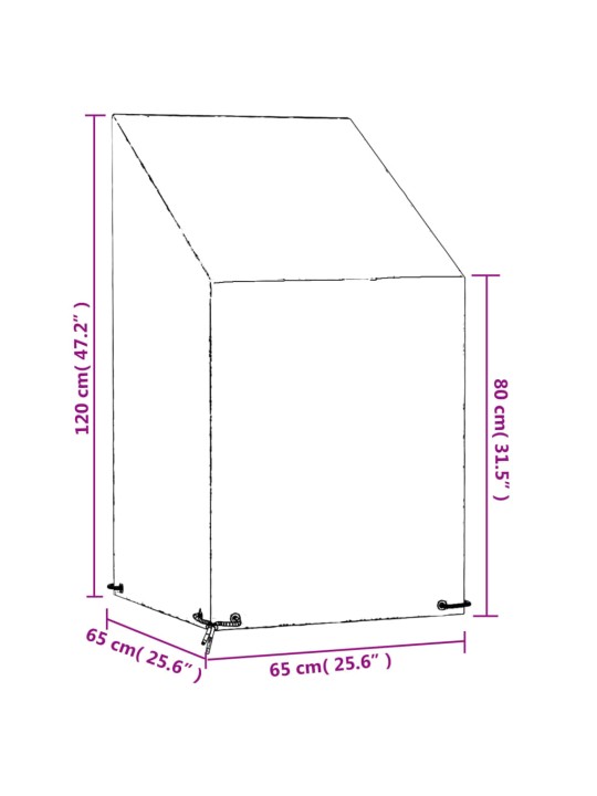 Puutarhatuolisuojat 8 purjerengasta 65x65x80/120 cm polyeteeni