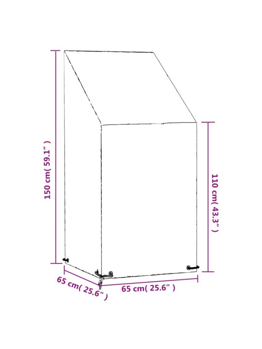 Puutarhatuolisuojat 8 purjerengasta 65x65x110/150 cm polyeteeni