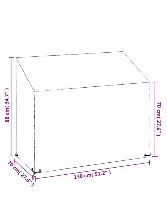 Puutarhapenkkisuojat 2 kpl 8 purjerengasta 130x70x70/88 cm PE