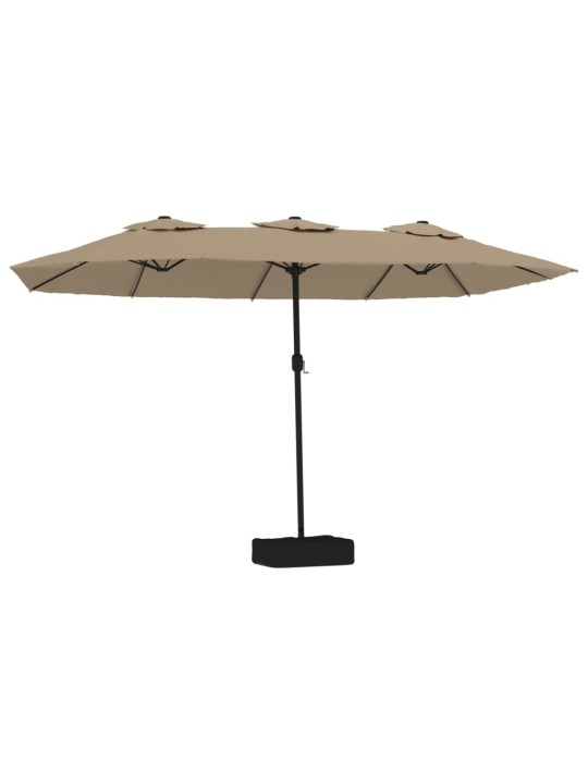 Kaksipäinen aurinkovarjo taupe 449x245 cm