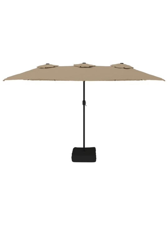 Kaksipäinen aurinkovarjo taupe 449x245 cm