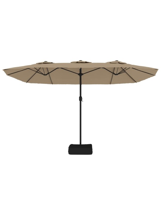 Kaksipäinen aurinkovarjo taupe 449x245 cm