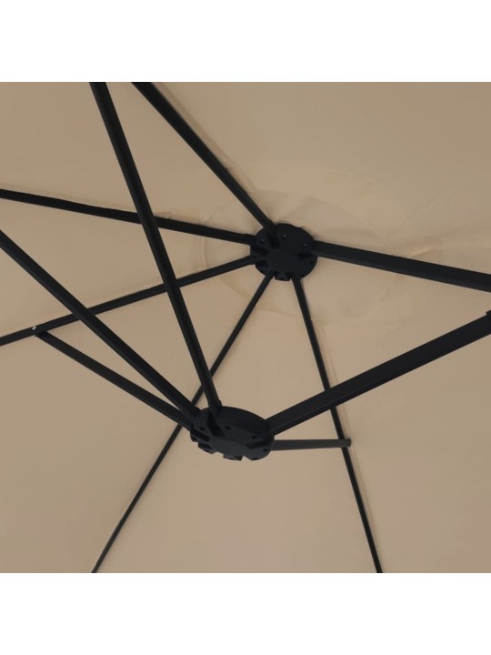 Kaksipäinen aurinkovarjo taupe 449x245 cm