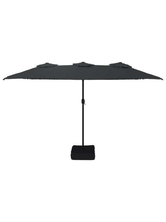 Aurinkovarjo kaksipäinen led-valot musta 449x245 cm