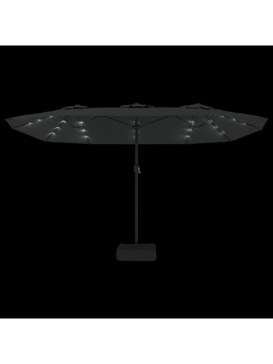 Aurinkovarjo kaksipäinen led-valot musta 449x245 cm