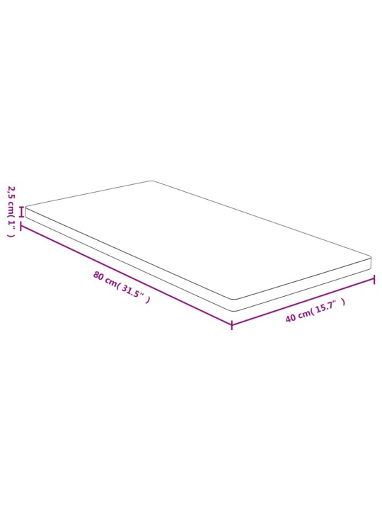 Pöytälevy 40x80x2,5 cm bambu