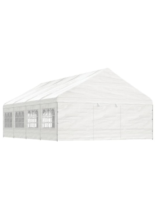 Huvimaja katolla valkoinen 8,92x5,88x3,75 m polyeteeni